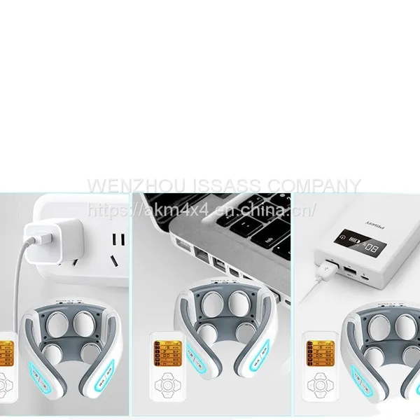 Amazon Hot Selling Mini Portable Travel Relax Neck Care Electric Massager Machine With Remote Control photo-3