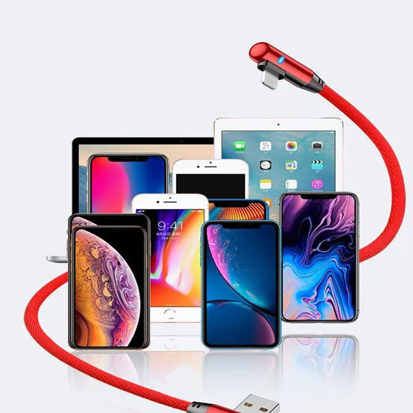 USB Cable Double Elbow Charging Data Cable 2.4A Suitable for Samsung Huawei Xiaomi With LED Indicator photo-5