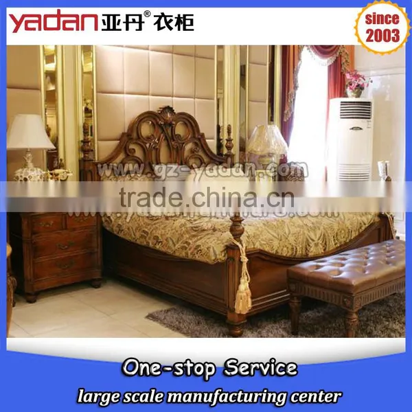 Wood Luxury Carving Bedroom Antique Furniture,Bedroom Furniture Type and Bedroom Set Specific Use New Classic King Size Bed Set Quality Choice photo-2