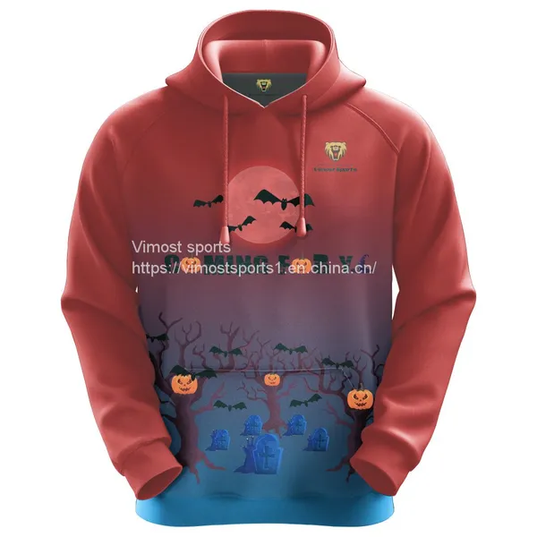 Customized Sublimation Hoodie With Grave and Moon Pattern photo-2