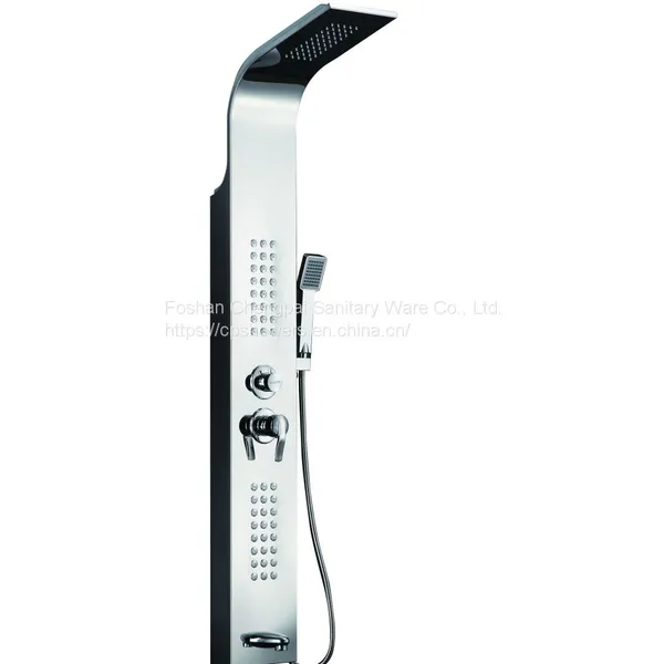 Shower Panel Shower Tower With Rainfall Body Jet Hanheld Shower Head Bathroom Shower System in Polished Stainless Steel photo-2