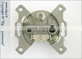Wall Socket. Loop-through, 10dB. Input and Output for Coaxial Cable. SAT, TV and Radio Outputs.