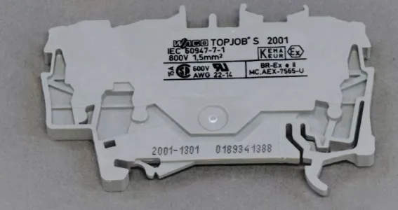 German WAGO genuine Wanke 2001-1301 three wire rail mounted self-locking spring terminal block 1.5mm square