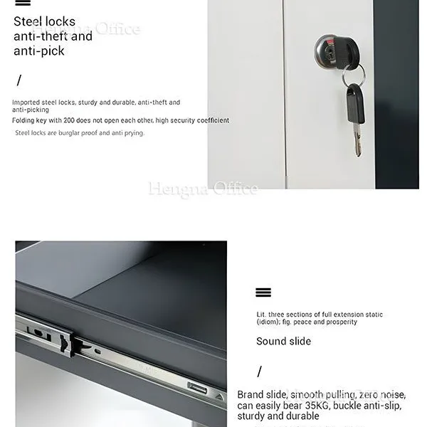 Minimalist Black Metal Filing Cabinet for Creative Studios, Modern Matte Finish, Floor-standing Office Organizer With Sleek Recessed Handles photo-5