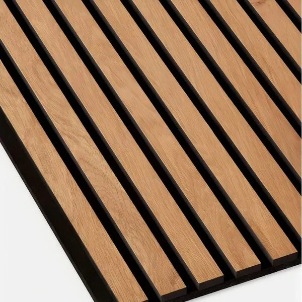 Wholesale Modern Wooden Acoustic Slat Wall Panel With 90% Noise Reduction Fireproof for Living Room Decoration photo-5