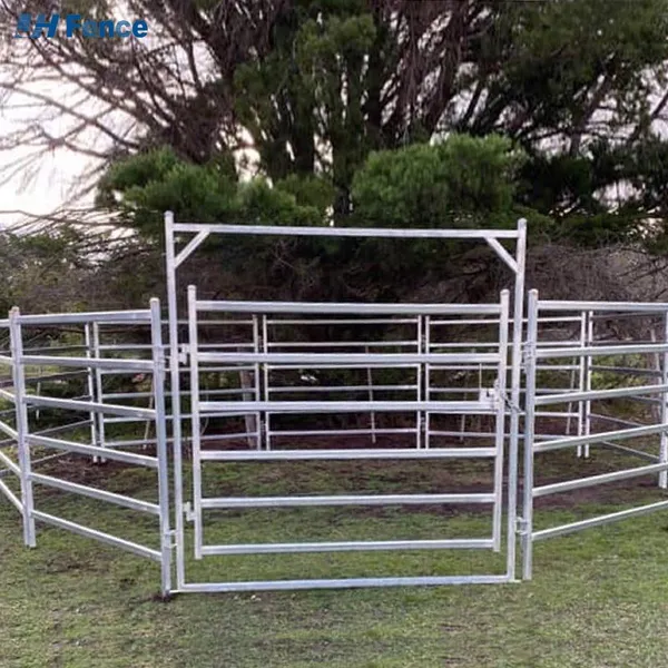 Portable Hot Dip Galvanized Steel Livestock Cattle Panels Safety Fencing Horse Yard Fence 6ft Folding Eco-Friendly Powder Fence photo-4
