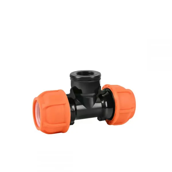 High-quality irrigation fittings (couplings, elbows, tees, ball valves) available in 5 colors, PN16 rated. Internal thread coupling