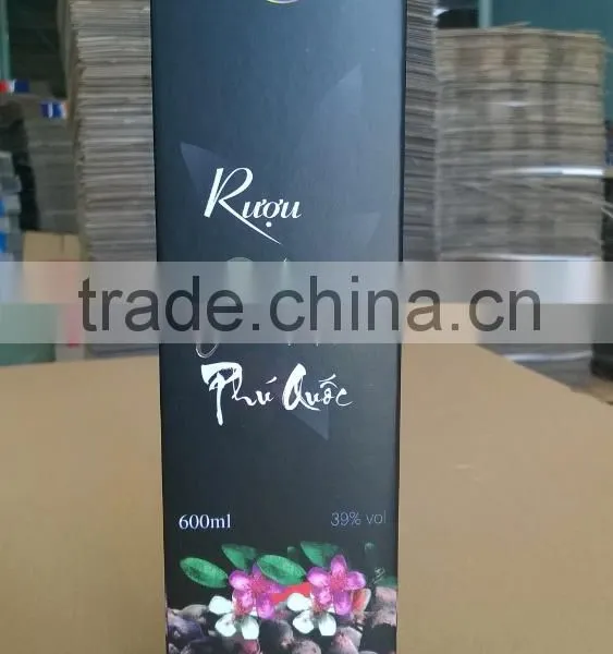 Metallise Black Paperboard Wine Box.