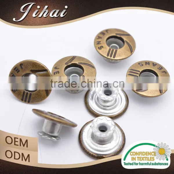 Wholesalers China Unique Custom Design Denim Shank Metal Cap Jeans Button With Logo 2016 photo-6