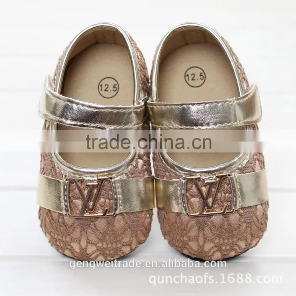 2016 Latest New Princess Girls Shoes Golden Sequin Baby Tollder Shoes photo-4