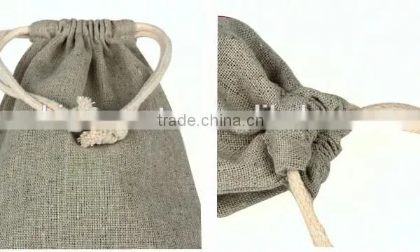 Reusable Plain Jute Bag /jute Drawstring Bag/ Promotion Bag photo-3