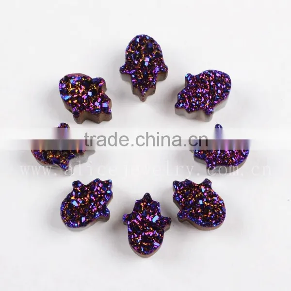 AAA Top Quality Hamsa Shape Agate Druzy Stones Beads Cabochon Wholesale photo-2