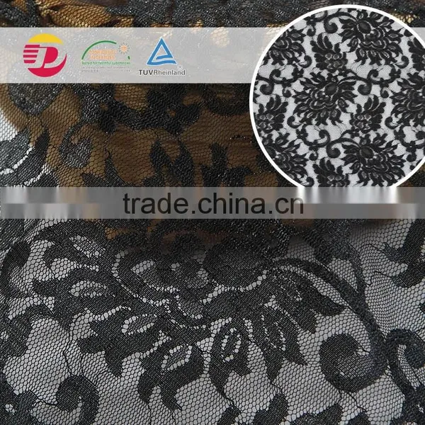 Wholesale Cheap Black 100 Poly Voile Dress Lace Making Fabric photo-2