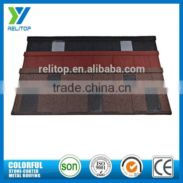 Flat stone coated french roof tile with good quality