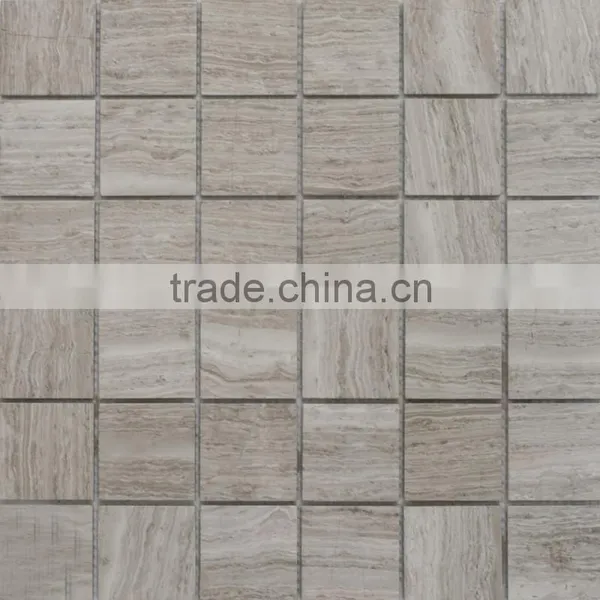 Hight Quality Honed Timber White Marble Square Mosaic Tiles photo-4