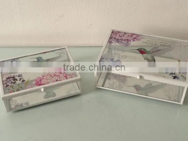 Glass Box With Bird Printing photo-2