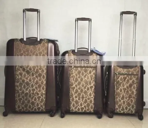 Stock Quality PC With Polyester 3pcs Trolley Luggage Set photo-2