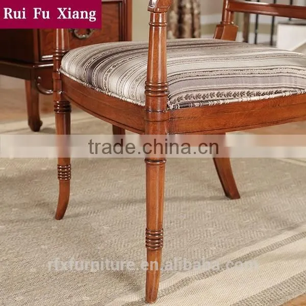 American Country Style Solid Wood Frame Chair With Chenille Fabric Finish for Dining AH-208 photo-3