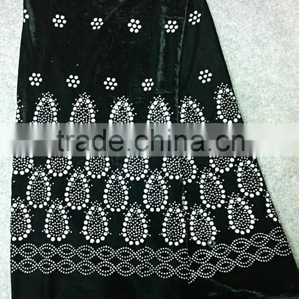 Fashion Trending Beautiful Purple Color African Voile Velvet Lace Fabrics for Sale