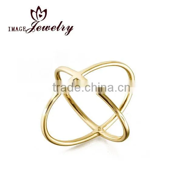 Top Selling Double X 925 Sterling Silver Gilded Ring