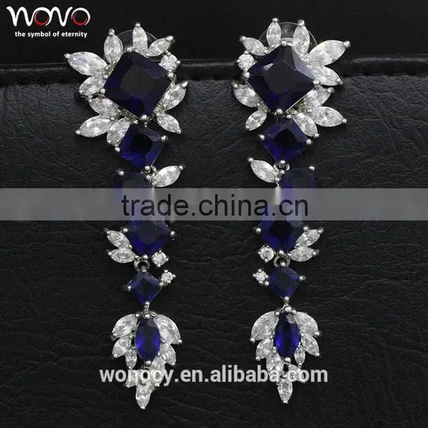 Beautiful Silver Plating Clear Zircon Heart Shape Luxury Flower Earring Jewlery photo-2
