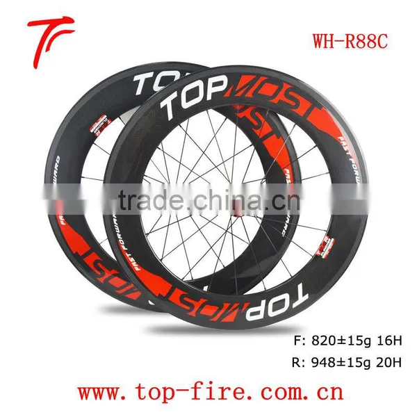 2014 high demand 88mm carbon clincher wheelset for road bicycles on sale WH-R88C