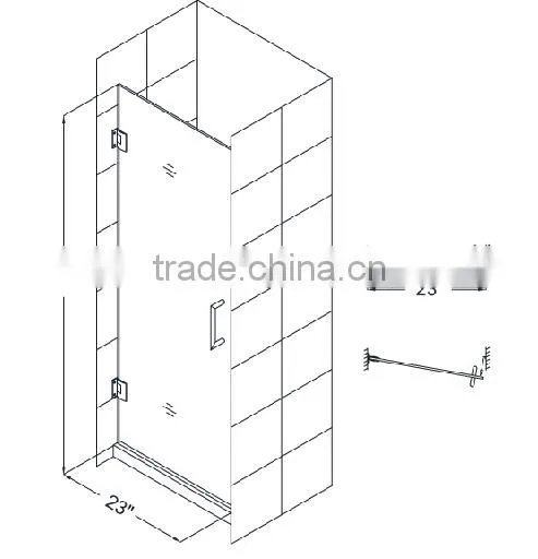 Chrome Hardware Frameless Shower Door 3/8" Clear Glass photo-6