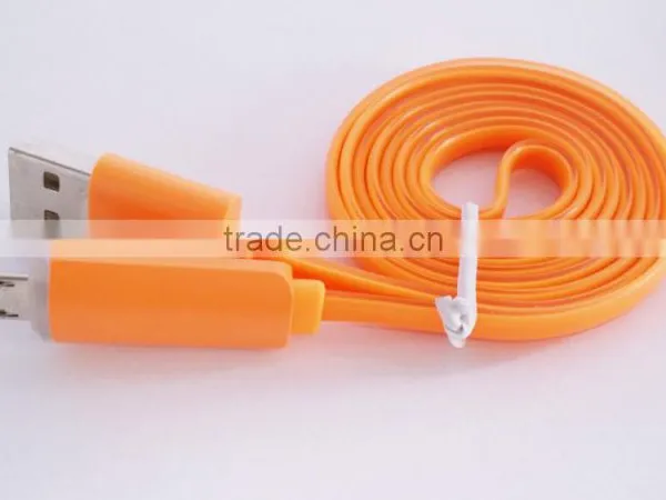 Flat Noodle Design Candy-colored Micro USB Cable With Led Light for Android Smart Phone photo-5