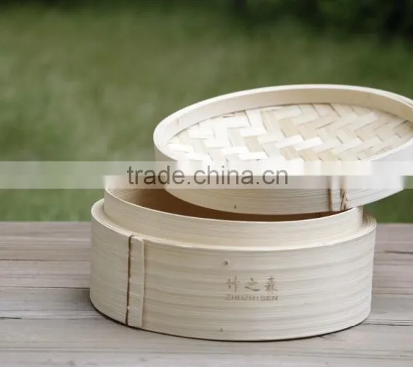Various Printed 12 Inch Bamboo Steamer One Layer One Lid photo-6