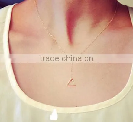 2016 Hot Double Triangle Shaped Necklace Jewelry for Women and Girls photo-2
