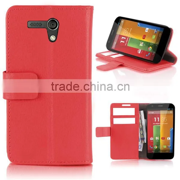 For Moto G Red Wallet Leather Case High Quality Factory's Price