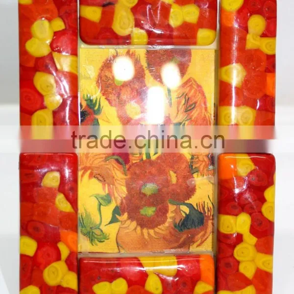 Hand Made Glass Tiles Ftd. Murano Inspired Designer Photo Frame - Photo 5" x 3.5" ( Opening : 3.5" x 2.35")