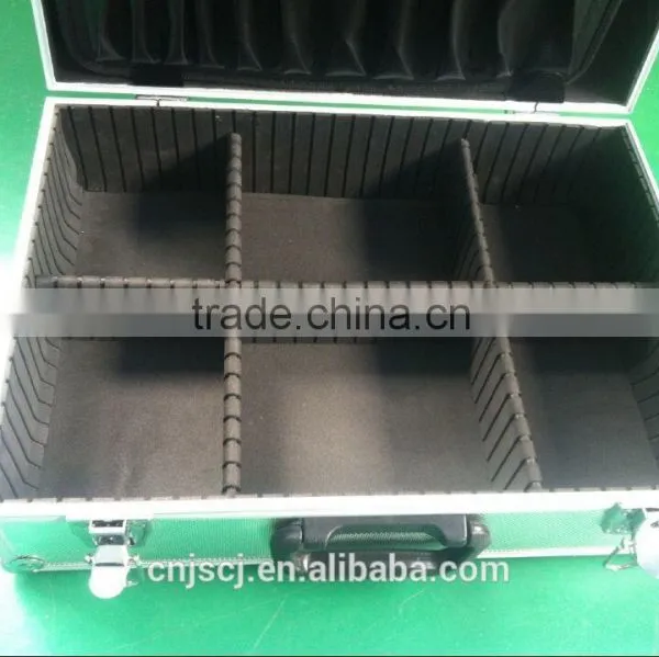 2015 Locking Aluminum Carrl Case,permanent Protection With Lock Very Farm Durable Silver ABS Tool Case With Lock Pocket Dividers photo-3