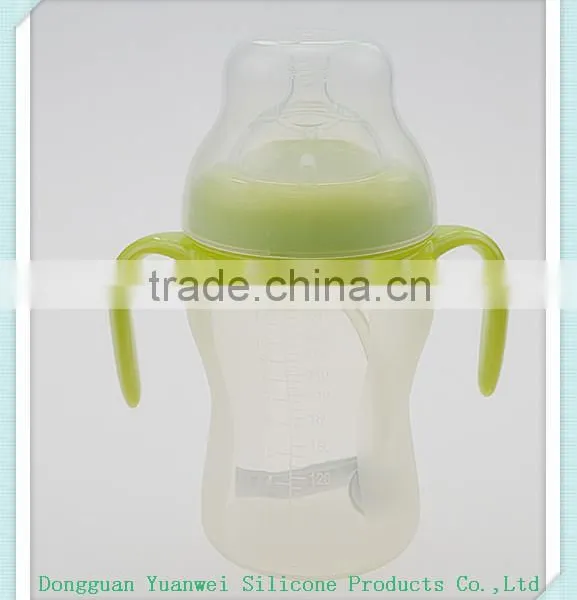2016 Hot Sales New Design Wholesale Baby Feeding Silicone Bottle