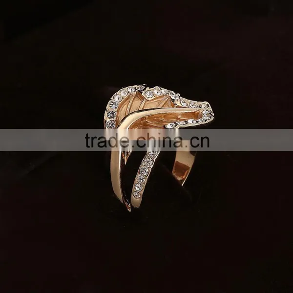 Single Big Leaf Knot Gold Silver Plated Women Band Ring Jewelry photo-4