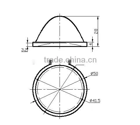 50mm 40degree COB Glass Lens for LED High Bay Lamp(GT-50-49) photo-4