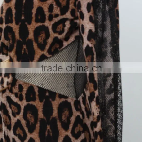 NEW ARRIVAL Sexy Leopard Bodycon Dress 2016 Deep V Neck Net Dress Custom Dress Supplier photo-3