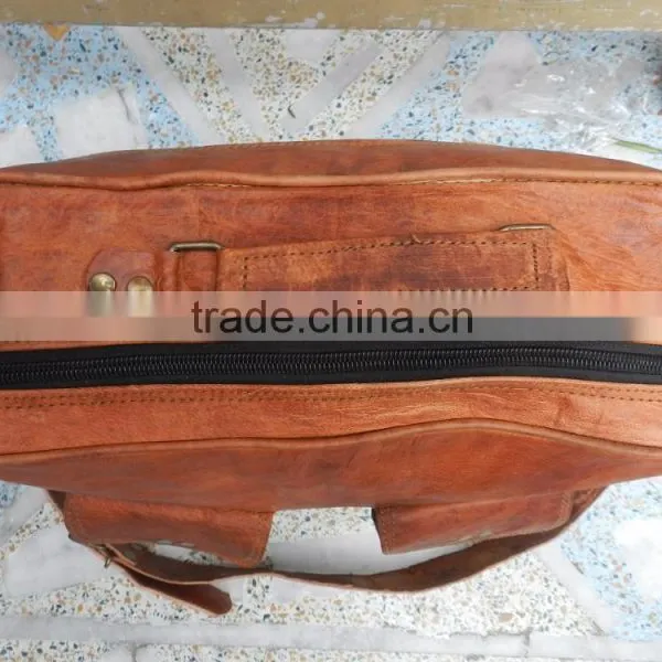 Real Goat Leather Luggauge Bag/vintage Style Pure Leather Travel Bag photo-3