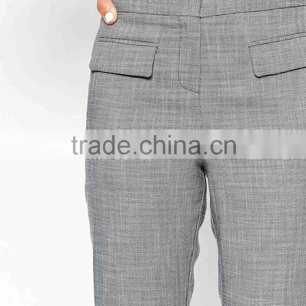 China Supplier Online Shopping Wholesale High Quality Grey Slim Women Straight Pants photo-3