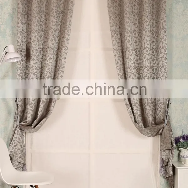 100% Polyester Fabric Jacquard Curtain Panel Grommet Drapes photo-2