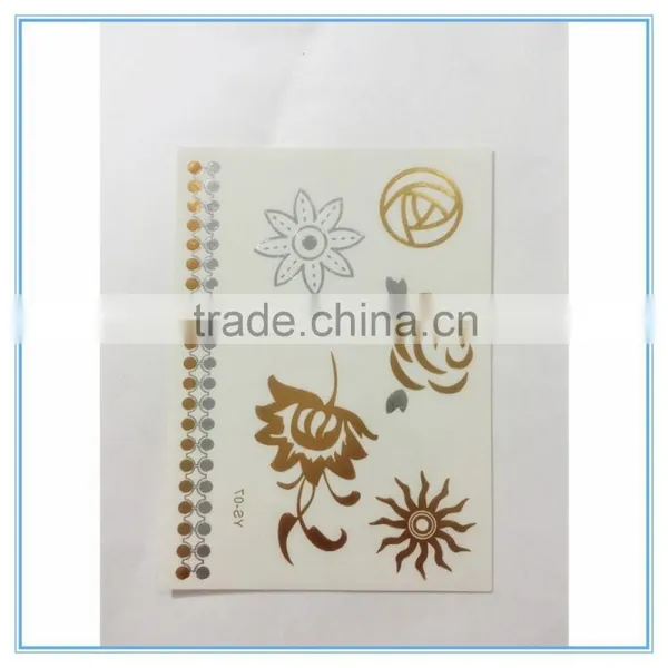 New Fashionable Custom Flash Metallic Water Based Temporary Tattoo photo-3