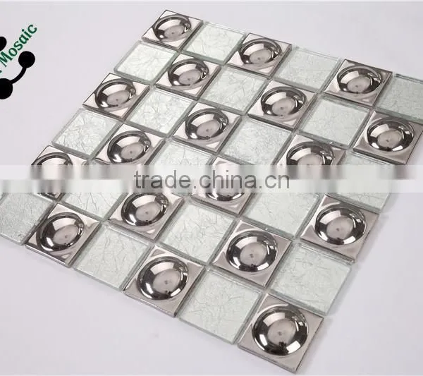 SMG04 Silver Flexible Mosaic Decorative Brick Ceramic Tiles for Living Room Wall photo-4