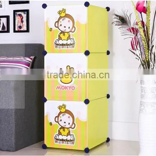 Plastic Storage Cabinet Kids Bedroom Furniture, Kids Plastic Wardrobe Storage Cabinet photo-5