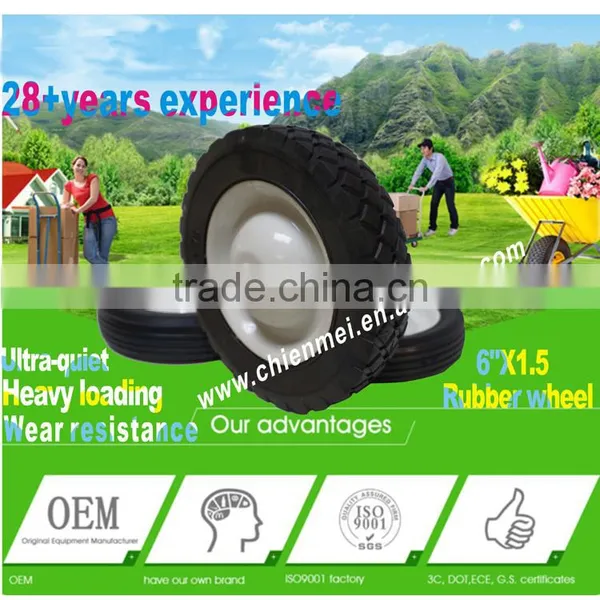 The Most Popular 6inch Rubber Wheel/Metal Rim Wheel/solid Rubber Tiressmall/steel Hub Wheel photo-2