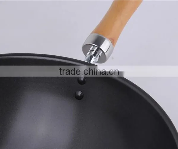 FDA LFGB Certificate Wooden Handle Cookware Sets Wok Nonstick photo-4