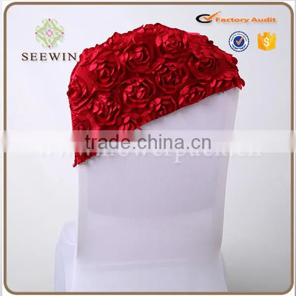 Half Back Rosette Chair Cover for Wedding photo-2