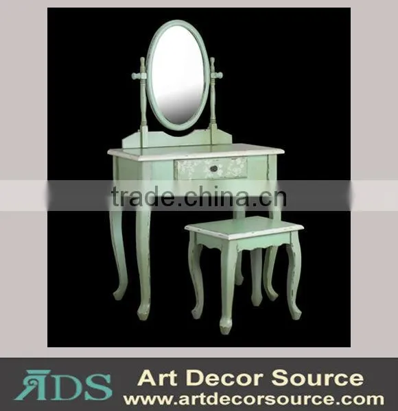 Antique dressing table set with mirror