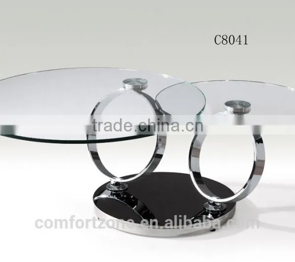 C8041rotating Glass Top Multifunction Coffee Table photo-3