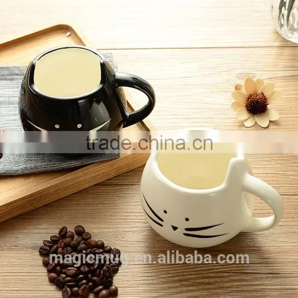 Creative Gift Cartoon Black and White Ceramic Cat Mug photo-2