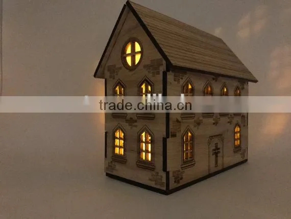 Wooden House Night Light - Tea Light Holder photo-2